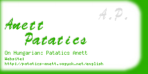 anett patatics business card